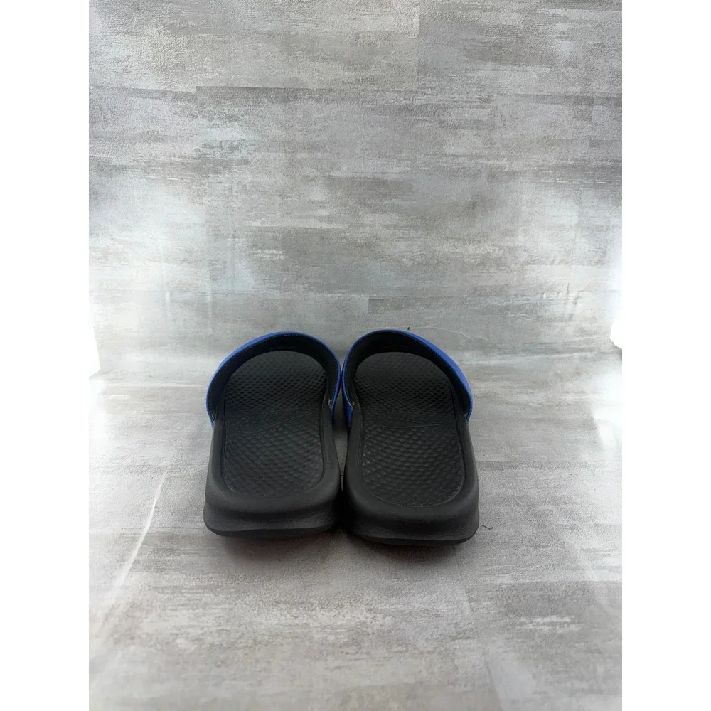 Nike Benassi JDI Slides Blue Black Smiley Face Swoosh 631261-018 Men Sz 10